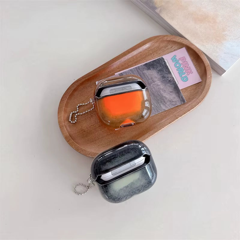 Luminous Glitter Quicksand Earphone Case for Airpods Pro Airpod 4 3 2 Cover Headphone Gloss Moving Sand Hard Protective Bag 2025